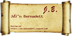 Ján Bernadett névjegykártya