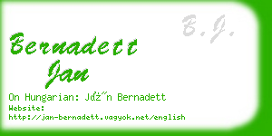 bernadett jan business card